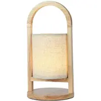 V-TAC Lampe de table rechargeable à LED beige avecReproduction en bois 320mm 1.5W 23091