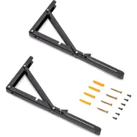 Emuca Jeu de Supports de pliage - longueur 403mm - Acier - Peint en noir