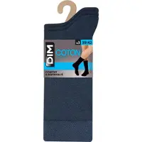 Dim Mi-Chaussettes Classique Coton X3 Bleu Homme Basic Coton
