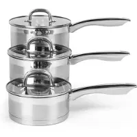 Salter BW06734EU7 Timeless Collection 3-Piece Pan Set, Set de poêles et de casseroles, Argent