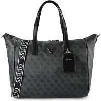 GUESS pour femme. TWHB9211017 Sac Shopper Latona avec logo noir (OSFA), Casuel, Polyuréthane