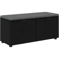 vidaXL Banc D'entrée Avec Coussin Chêne Noir 100 X 38 X 46 Cm