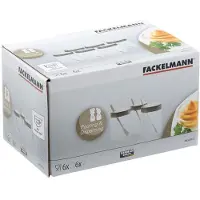 Fackelmann 4665250 Lot De 6 Moutardiers Avec Cuillères, Moutardier, Pot À Moutarde, Acier Inoxydable, Verre, 6 X 4,5 Cm