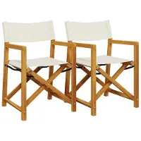 vidaXL Chaises de régie pliantes 2 pcs. Tissu blanc crème