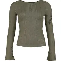 Killstar T-shirt manches longues de - Forest Fable - Ethereal Forest - Haut - XS - L - pour Femme - kaki - Taille XS