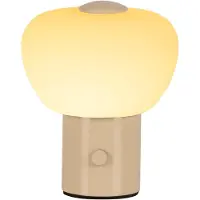 Lucide GUSTAV – Lampe de table rechargeable – Batterie – Ø 8 cm – LED à intensité variable – 1x0,8 W, 2700 K - Crème - Lampes de table et lampes de chevet (44521/01/38)