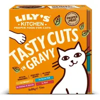 Lily's Kitchen Cuts poulet, poisson de mer, poulet au saumon, bœuf pâtée en sauce pour chat