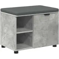 vidaXL Banc d'entrée avec coussin Uni Gris béton 60 x 38 x 46 cm