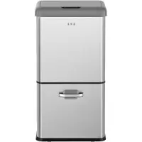 EKO - Poubelle Vintage Sensor 32+18 litres - Acier thermolaqué ABS - Acier inoxydable mat
