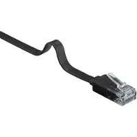 Goobay Câble patch plat CAT 6, U/UTP, noir, 20 m - conducteur en cuivre (CU)