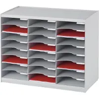PaperFlow Station de tri , format A4, polystyrène, l. 674 x P 304 x H 548 mm, 24 compartiments, gris clair