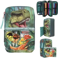 Dino World Danger (0411757) Triple Pocket Pencil Case Vert Homme
