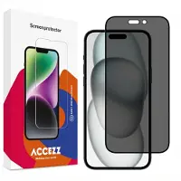 Accezz Gehard Glas Privacy Screenprotector pour l'Apple iPhone 14 Pro / 15 / 16