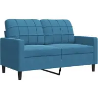vidaXL Canapé 2 places bleu 120 cm velours