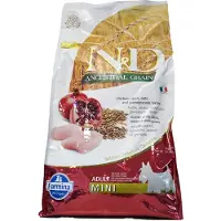 N&D Ancestral Grain Dog N&amp;D Ancestral Grain Chicken &amp; Pomegranate Adult Mini Dog - Poulet, grenades et céréales pour chiens adultes de petites races - 7 kg
