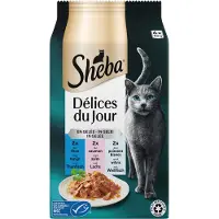 Sheba Délices du Jour au thon, saumon et poisson blanc pâtée en gelée pour chat