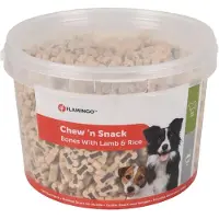 Flamingo Friandise Agneau Et Riz Os Seau 1.8 Kg. Pour Chiens.