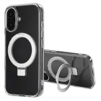 Accezz Coque Ring Stand avec MagSafe pour Apple iPhone 16 - Transparent
