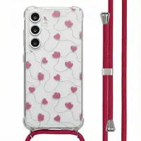 IMoshion Coque Design avec cordon Samsung Galaxy S24 FE - Dusty Rose Connected Hearts