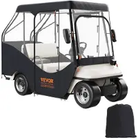 Vevor Housse pour Voiturette de Golf Universel Bâche Golfette Imperméable en Polyester 420D Couverture Résistante au Soleil Compatible avec EZGO TXT et la Pluparts de Voiturettes à 4 Places Golfeur