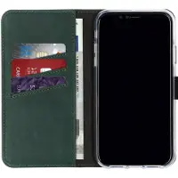 Selencia Étui portefeuille en cuir véritable Apple iPhone Xr - Vert