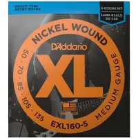 D'Addario EXL160-5 Nickel Wound 5 String Bass Medium 50-135 Long Scale
