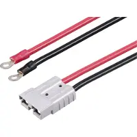 TRU COMPONENTS Hochstrom Batteriesteckverbinder auf M6-Ringöse TC-12195688 Schwarz, Rot TRU CO, Câble + prise électronique, Rouge, Noir