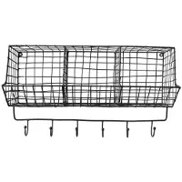 Decoclico Etagère murale en métal grillagé anthracite 3 paniers Greed