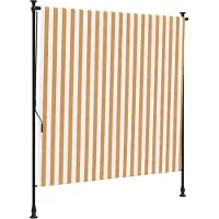 vidaXL Store extérieur orange et blanc 150x270 cm Tissu et acier