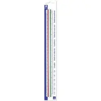 Staedtler Règle triangulaire Mars 561 98-4BK, blanche en plastique, gorges colorées, graduation en relief (33 cm, Matières plastiques)