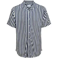 Only & Sons Chemise 'Wayne' bleu foncé / blanc