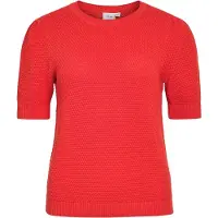 Vila Dalo O-neck Knit Short Sleeve Sweater Rouge L Femme