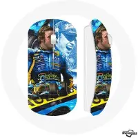 MANIACASE Souris Sans Fil - - Formule 1 Fernando Alonso - Couleur Bleu - Clé USB Wifi - Compatible Mac et PC