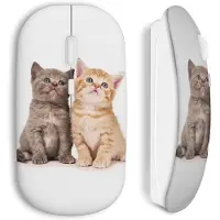 MANIACASE Souris sans fil - Chats Mignons - USB WiFi - Compatible Mac et PC - Couleur Blanc - Technologie Sans Fil