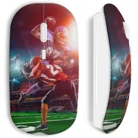 MANIACASE Souris sans fil - - Football Américain - Clé USB WiFi incluse - Compatible Mac et PC - Blanc