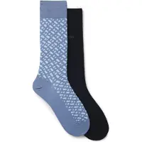 BOSS Lot de deux paires de chaussettes mi-mollet en coton mélangé