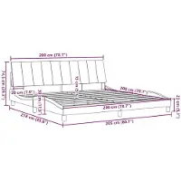 vidaXL Cadre de lit sans matelas "Hanko" noir 200x200 cm Tissu