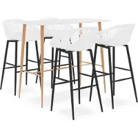 vidaXL 9-tlg. Set de salon de jardin avec baisers en crème Massivholz Kiefer