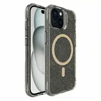 IMoshion Coque arrière Transparente Pailletée avec MagSafe pour Apple iPhone 15 - Doré