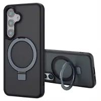 Accezz Coque Ring Stand avec MagSafe pour Samsung Galaxy S25 - Noir