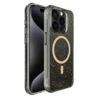 IMoshion Coque arrière Transparente Pailletée avec MagSafe pour Apple iPhone 15 Pro Max - Doré