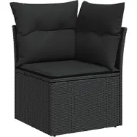 vidaXL Ensemble de canapés de jardin , 8 pièces, noir, en résine tressée