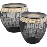 Kare design Tables D'appoint African Drums Set De 2