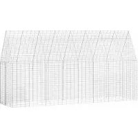 vidaXL Cage à lapins argentée 400 x 100 x 210 cm Acier galvanisé