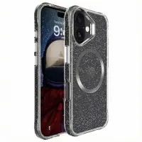 IMoshion Coque arrière Transparente Pailletée avec MagSafe pour Apple iPhone 16 - Argent