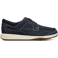 Clarks Shoes unisex. 26176972 Sailview Lace chaussures de bateau en cuir marine (46), Plat, Lacets, Casuel