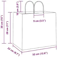 vidaXL Sacs en papier 250 pcs avec poignées rose 32x22x28 cm