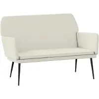 vidaXL Banc Crème 108x79x79 cm Velours