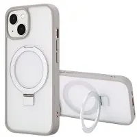 Accezz Coque Ring Stand avec MagSafe pour Apple iPhone 15 - Gris