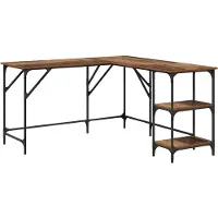vidaXL Bureau vieux bois 139 x 139 x 75 cm Bois composite